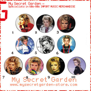 Kim Wilde - 80's Portrait  Pinback Button Badge Set 3a or 3b ( or Hair Ties / 4.4 cm Badge / Magnet / Keychain Set )